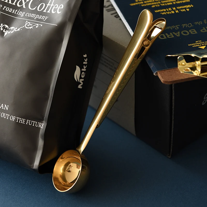 1 шт. мерные ложки из нержавеющей стали Серебряный/золотые кофе клип ложка