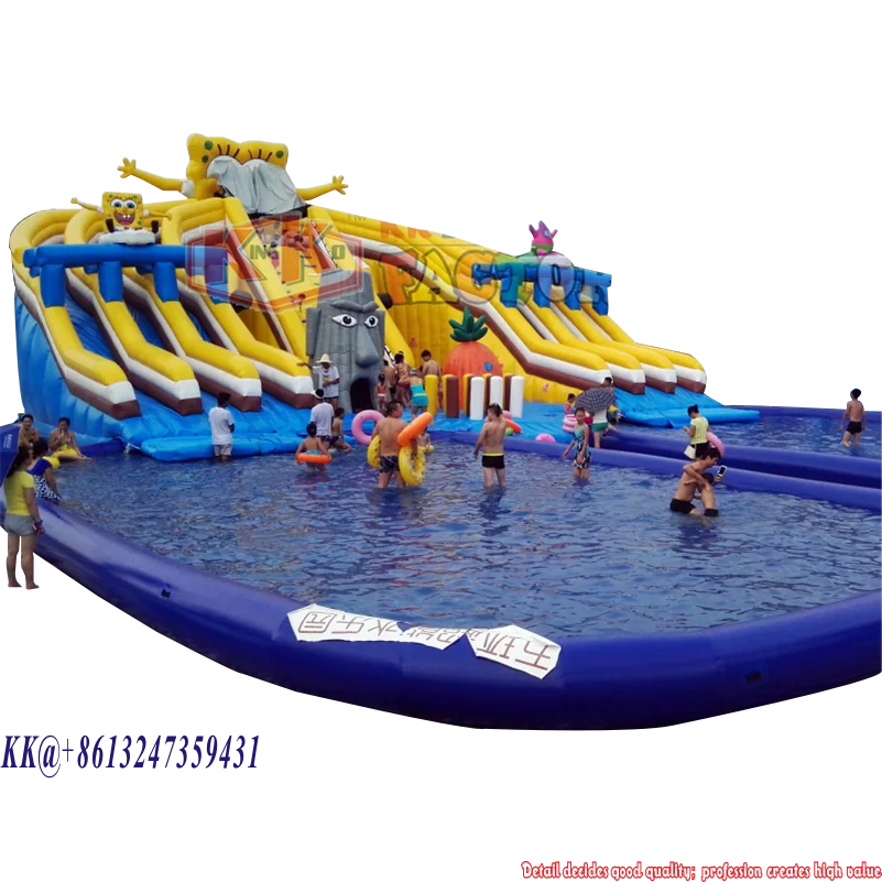 Классическая мультяшная водная горка гигантский надувной бассейн для детей и