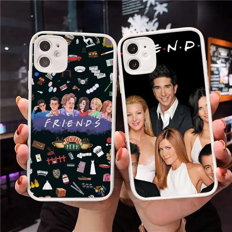 

Friends Phone Case For iPhone 12 11 Mini Pro XR XS Max 7 8 Plus X Matte transparent White Cover