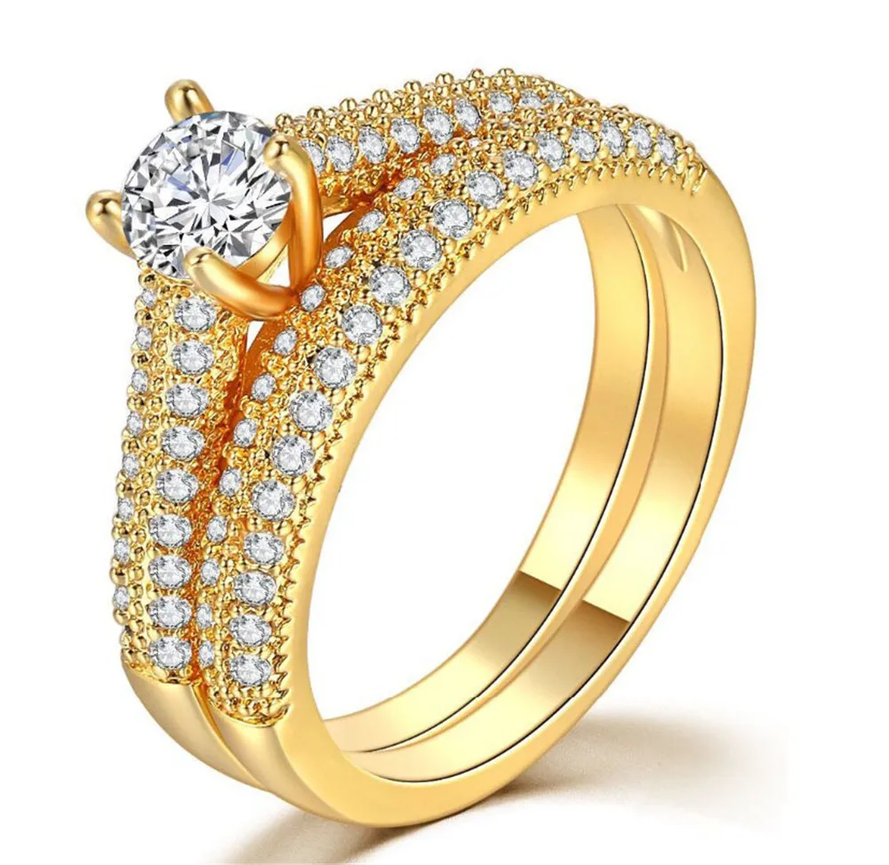 

Milangirl 2 Ring Set For Women Female Fashion Jewelry Cubic Zircon Ring Party Jewelry AnniversaryNew store specials