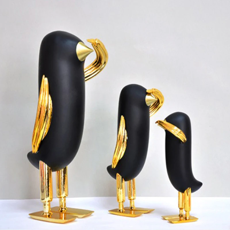 

Hope Bird Salutes Art Figurine Nordic Home Decor Penguis And Sculptures Modern