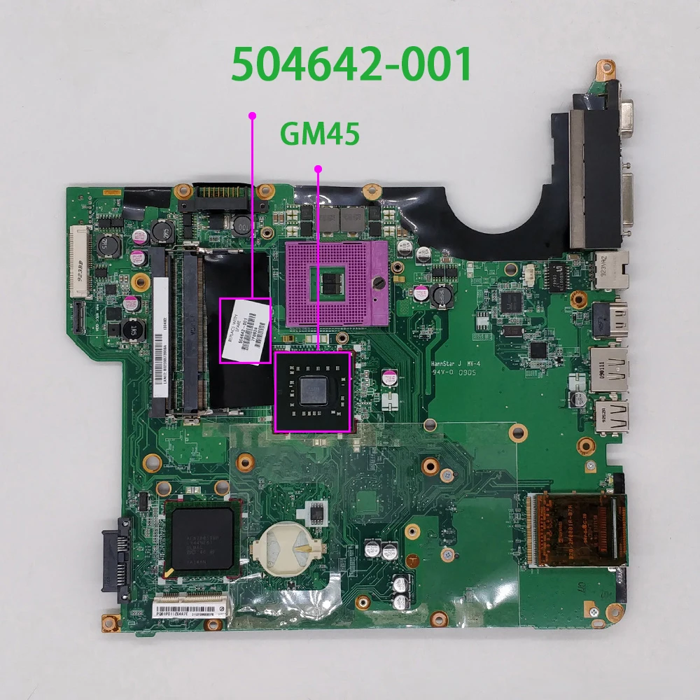 Для HP DV5 1000 1200 серии 504642 001 аккумулятор большой емкости GM45 DDR2 Ноутбук Материнская