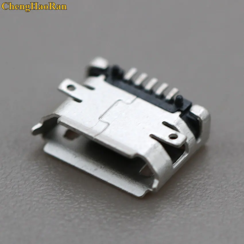 ChengHaoRan 50 шт. 100 5 контактов Micro USB разъем для зарядки с отверстием