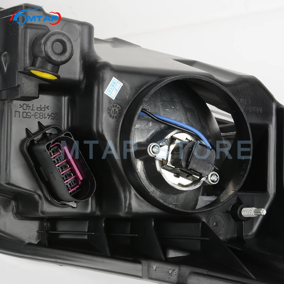 

MTAP Front Bumper Head Light Headlight Black With Halogen Blub For Ford Fiesta 2009 2010 2011 2012 Headlamp Head Lamp Sub-Assy