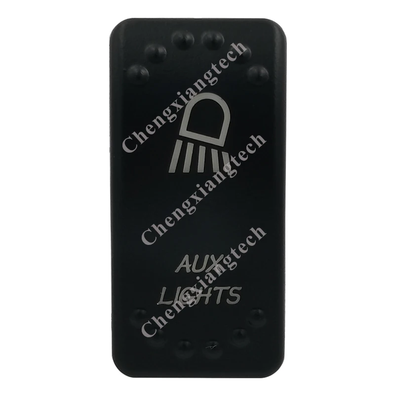 

Laser Etched - AUX LIGHTS- Led Backlit Rocker Switch Cap for Car Boat Truck Rv Switch Auto DIY Replacing, Cover Only