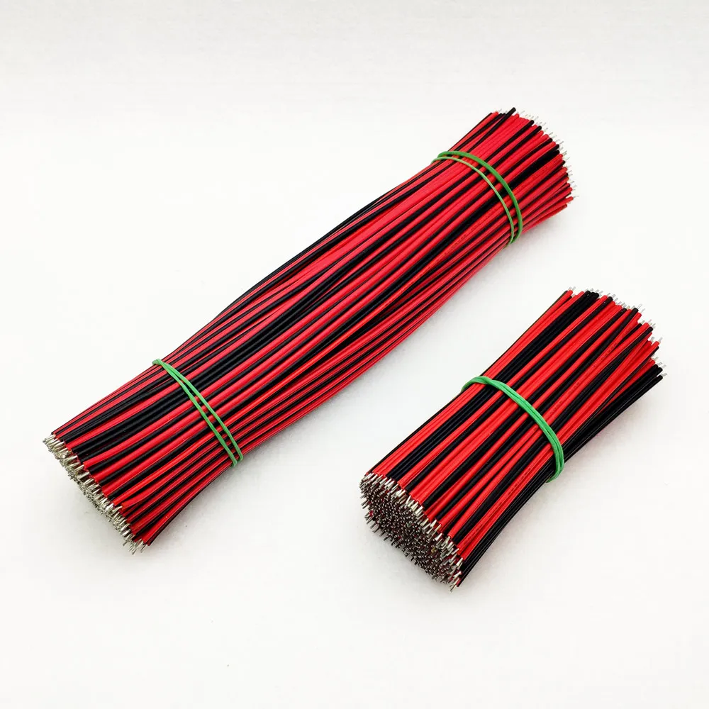50 шт. 22AWG светодиодный cbales L: 10 см 20 см 30 см 2pin Луженый Медь красный и черный провод для 5050 5730 светодиодный полоса мощный удлинительные шнуры для подключения