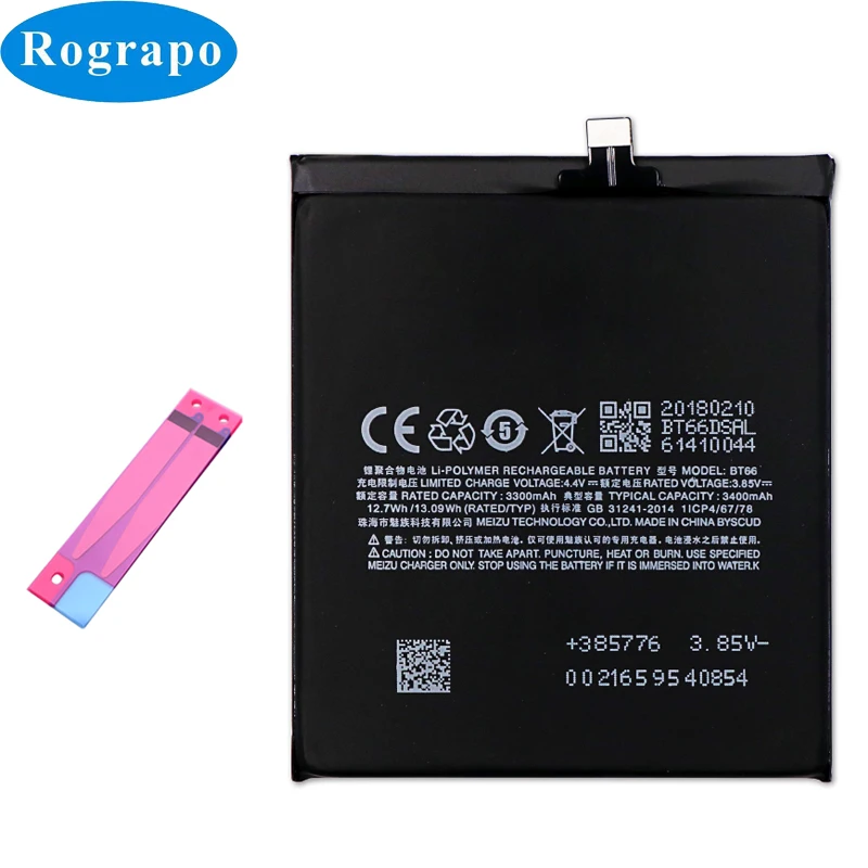 Оригинальный запасной аккумулятор 3400 мАч BT66 для смартфона Meizu PRO 6 Plus 6 plus 6 + M686 M686G M686Q