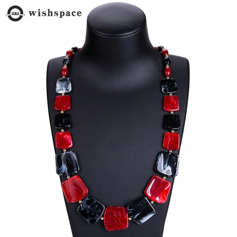 Ахмед Новый Макси Длинное массивное бусины подвеска колье ожерелье Мода весна