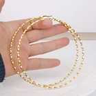 Серьги-гвоздики женские большого размера из нержавеющей стали золотого цвета, E0169