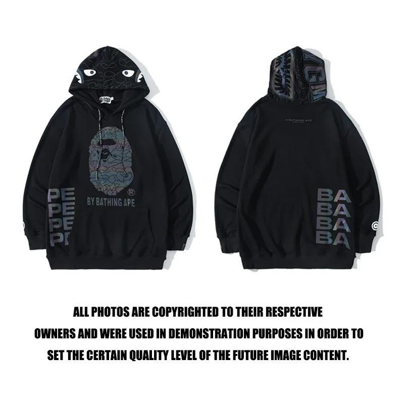 

Мужские толстовки BAPE, свитер для женщин и мальчиков, пальто с головой акулы, мужские топы для пар, женская уличная одежда, куртки с капюшоном ...