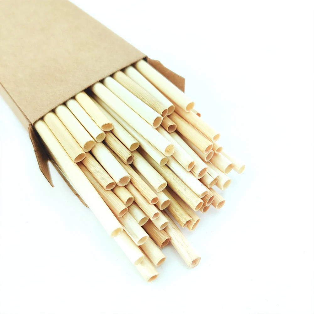 

50pcs Natural Biodegradable Wheat Straws Set Disposable Wheat-straw Eco-firendly Organic Plastic-free Straws Reusable Drink Tool
