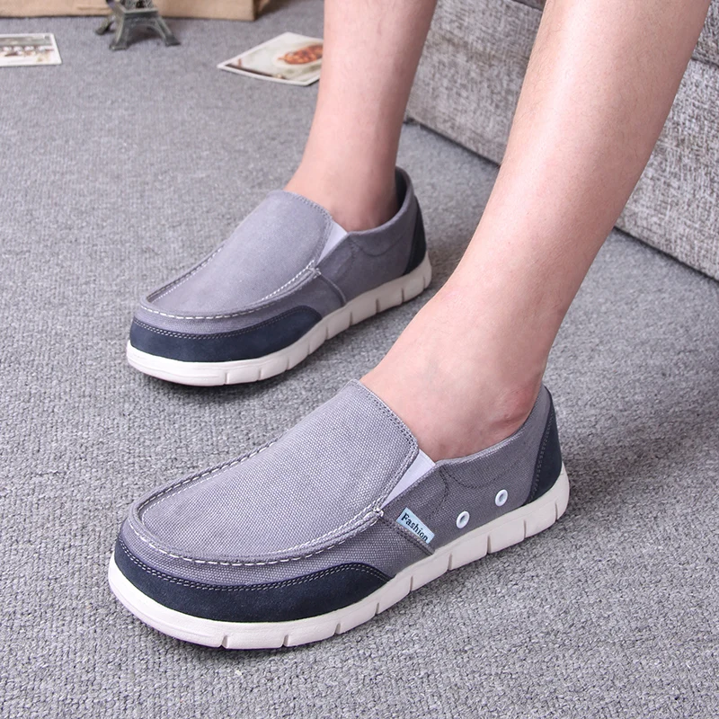 

Men Casual Shoes Autumn Breathable Slip On Driving Shoe Big Size Flat Classic Male Loafers Splicing Comfortable Men Canvas Shoe