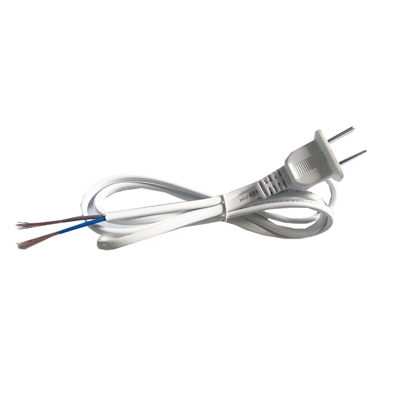 2 шт. шнур питания Белый США 2-зубец вилка адаптер переменного тока провод кабель