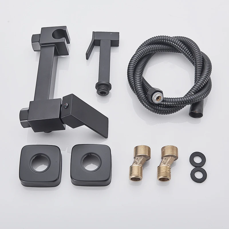 Матовые черные латунные Смесители для биде кран высокого давления душа