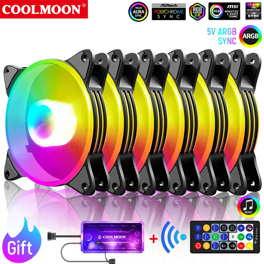 

Кулер Coolmoon PWM для процессора, 6 контактов, 120 мм, 12 В постоянного тока