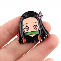 demon slayer badges with anime enamel pin brooches bag lapel pin cartoon badges on backpack decoration jewelry gift accessories