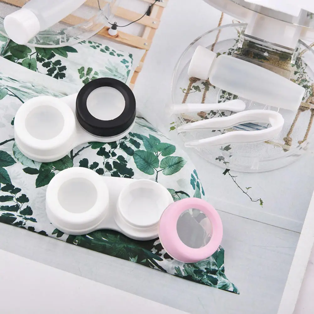 Чехол для женских контактных линз чехол с круглыми черными линзами в форме