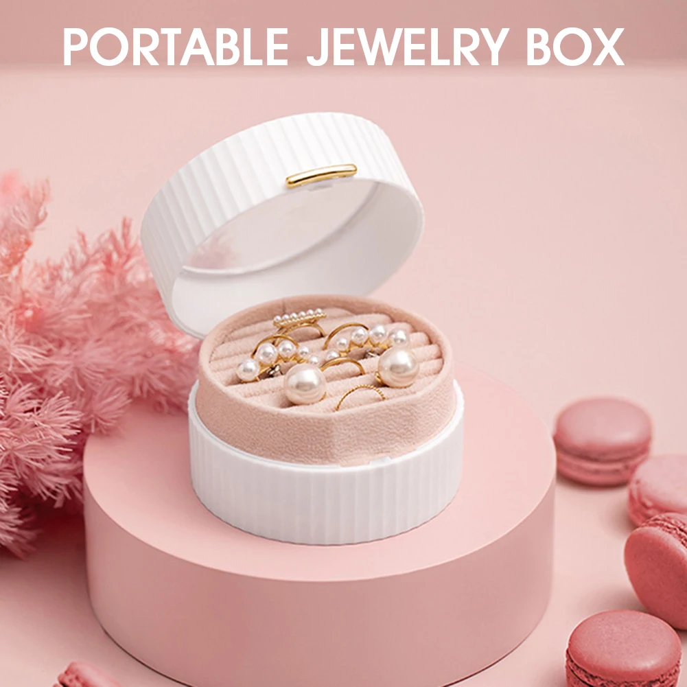 

Jewelry Box Double-layer Portable Flannel Mini Display Earring Case for Rings Jewelry Box Double-layer Case Earring Box Case