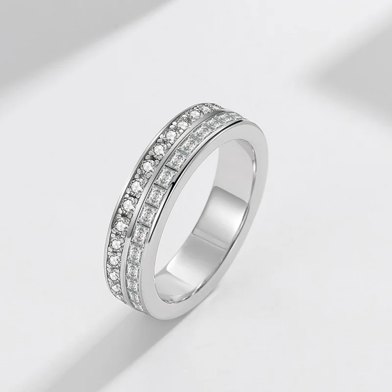 

925 sterling silver Ring Romantic Promise Dazzling Pave AAAAA Diamond Wedding Band rings for women Bridal Statement Jewelry Gift