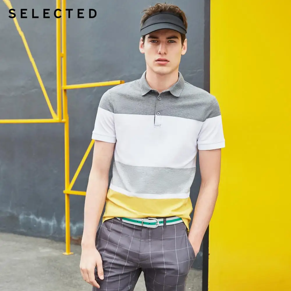 Выбранные Для Мужчин's 100% хлопок ассорти Цвета отложной воротник футболка с