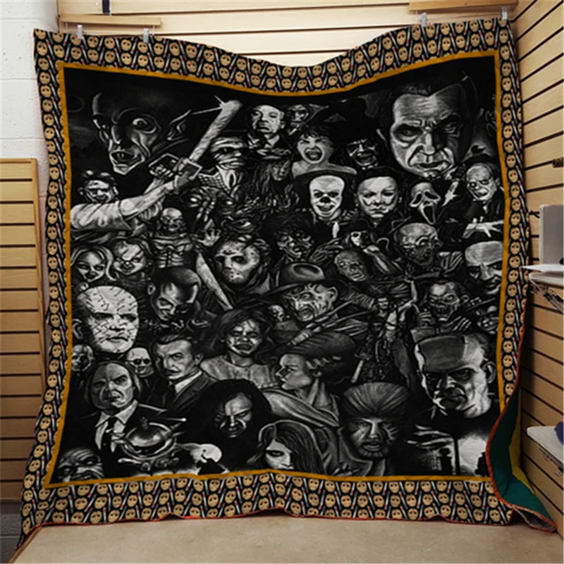 Летнее одеяло с ужасным принтом черепа детское Школьное для взрослых мягкое