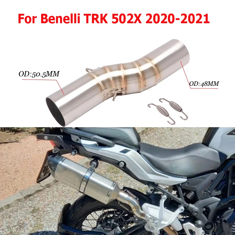 

2020 2021 TRK502X выхлопная средняя звеньевая труба мотоцикла средний соединитель трубка из нержавеющей стали слипоны для Benelli TRK 502 X