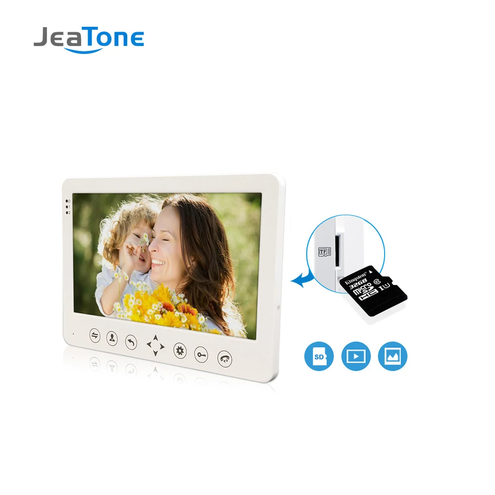 JeaTone 10 &quotцветной сенсорный ключ монитор видео домофон ИК камера ночного видения