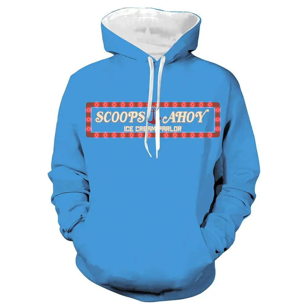 

Stranger Things Scoops Ahoy Steve Cosplay Hoodie Pullover Blue Stranger Things Hoodie Sweatshirt Coat