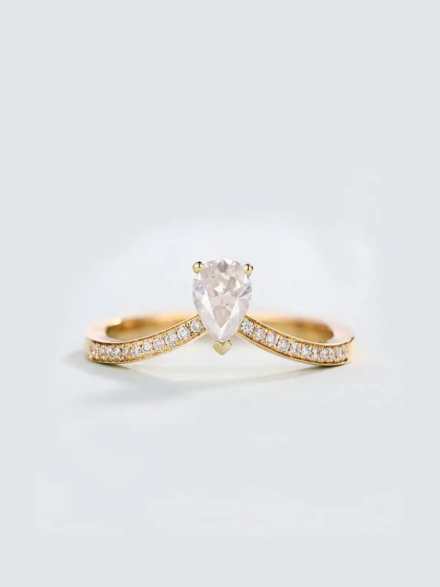 Женское Обручальное кольцо с инкрустацией капель в форме груши обручальное из