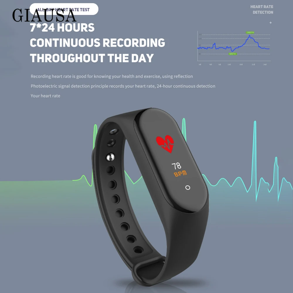 Smart Band Heart Rate Blood Pressure Monitor High Brightness Colorful Screen Bracelet Wristband Notification PK Y5 | Электроника