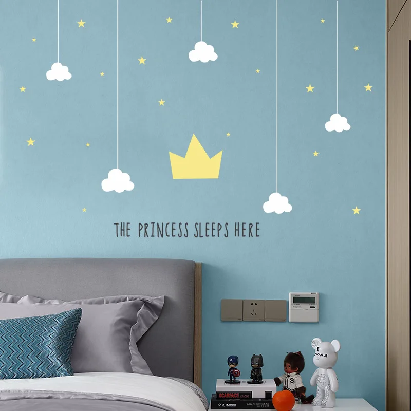 

Stars Clouds Wall Stickers PVC Material DIY Pendants Wall Decals for House Living Room Bedroom Decoration