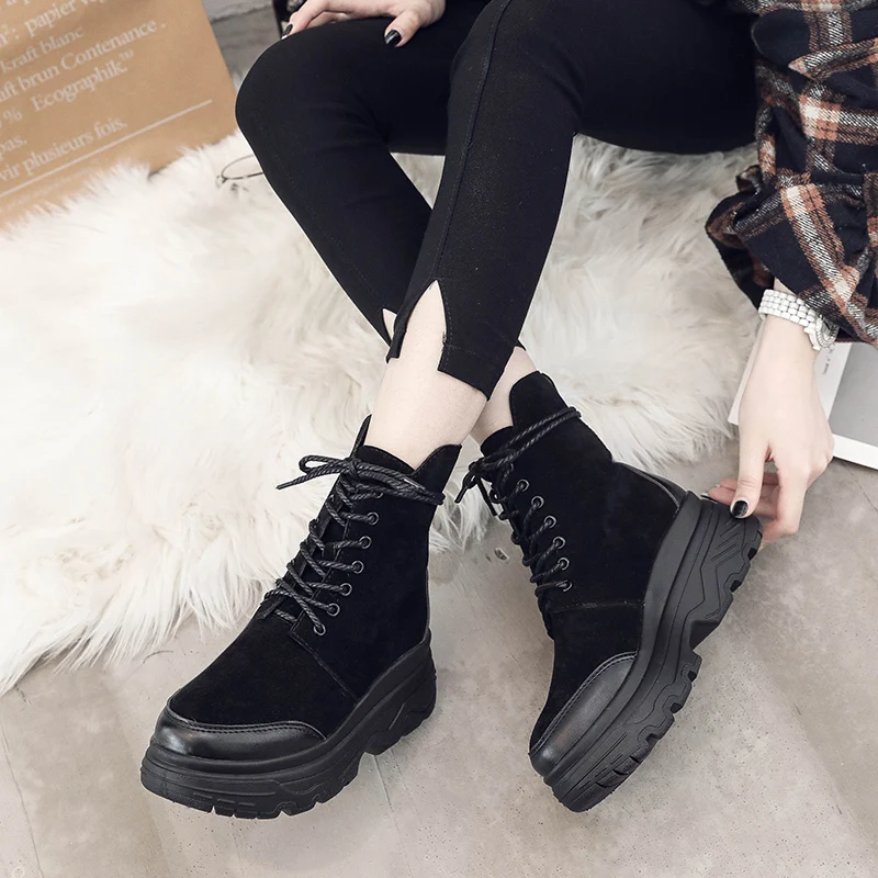 Fujin/ботинки на платформе Прямая поставка Цвет бежевый черный Высококачественная