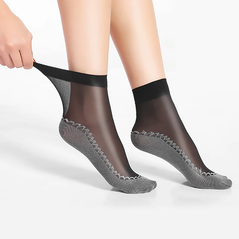 Носки женские шелковые Нескользящие Модные прозрачные тонкие носки для девушек 1