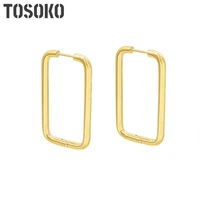 tosoko stainless steel square geometric earrings womens fashion simple earrings bsf546