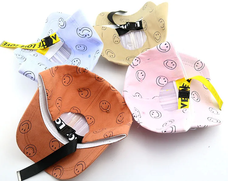 Детская шапка со смайликом детская бейсбольная кепка с вышитыми цветными