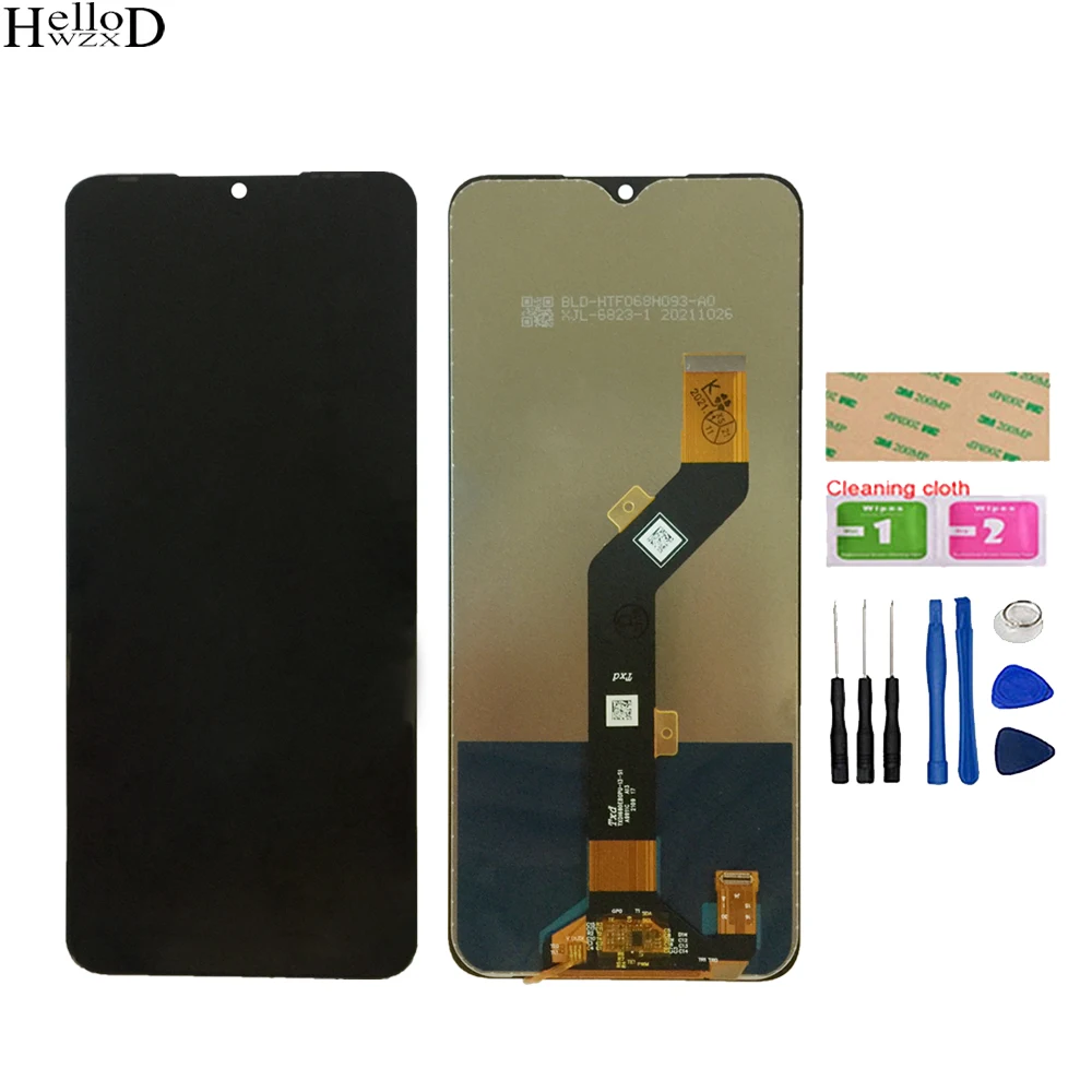 

100% Tested LCD Display For Tecno Spark 7 Plus KF7J LCD Display Touch Screen Digitizer Assembly Replacement Part +Tools