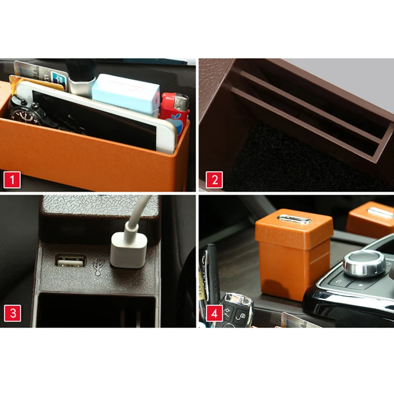 Multi-functional Car Seat Gap Storage Box 2 USB Wireless Charging For BMW X1 X3 X4 X5 X6 F10 F20 F15 F16 F25 F26 F30 F32 F34 F45 |