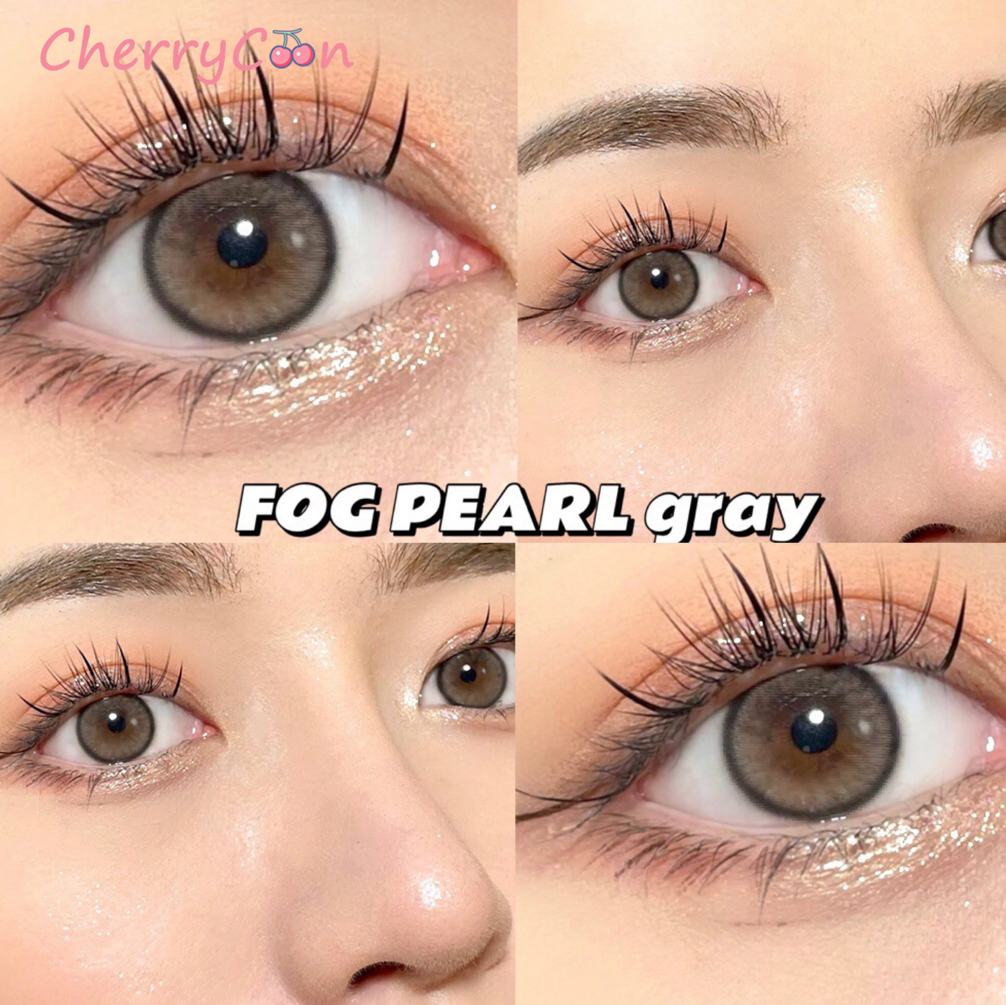 cherrycon pearl gray contact lenses annually yearly colored soft for eyes contact lens myopia prescription degree 2pcspair free global shipping