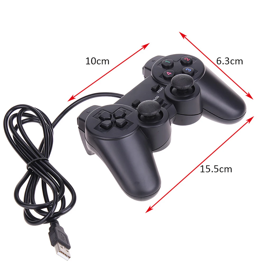 

Wired USB PC Game Controller Gamepad For WinXP/Win7/8/10 Joypad For PC Windows Computer Laptop Black Game Joystick