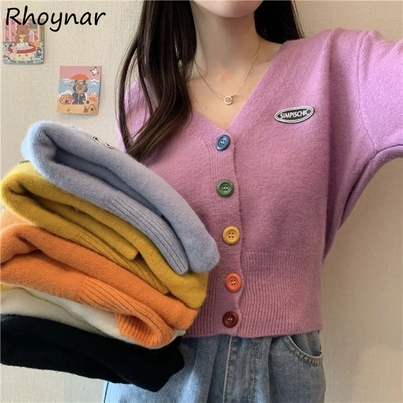 

Cardigan Women 6 Colors All-match V-Neck Female Sweaters Leisure Temperament Cozy Newest Autumn Daily Hot Selling Popular Soft