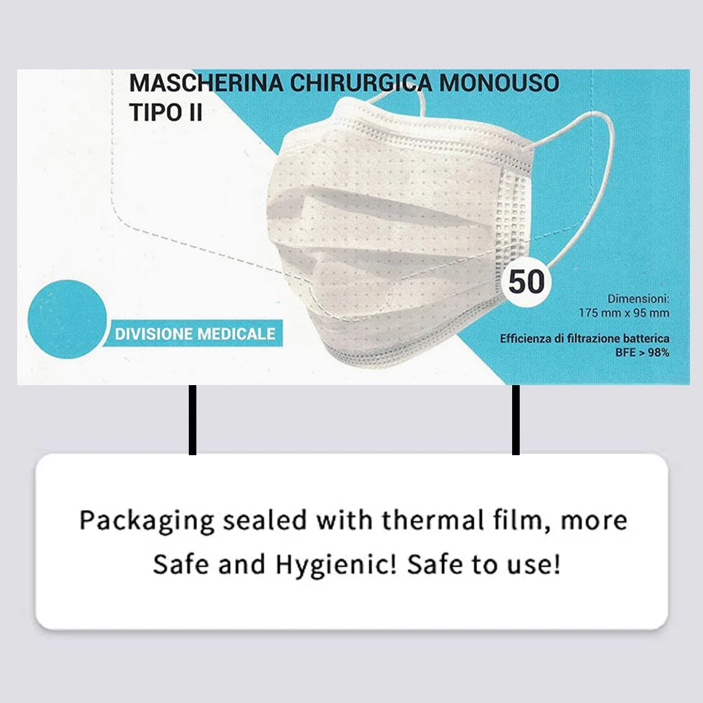 

50pcs Disposable Mask Adult's Three-Layer Cartoon Solid Breathable Mouth Cover Mask Face Cover mascarilla