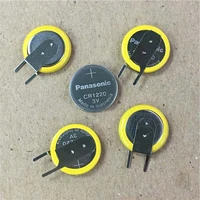 4pcslot panasonic cr1220 3v lithium batteries button coin battery cell with solder feet for laptop motherboard cr 1220