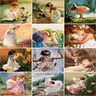 SDOYUNO картина по номерам девочка комплект Рисование Живопись на холсте Wall Art Ручная роспись по номерам окраска домашний декор DIY подарок