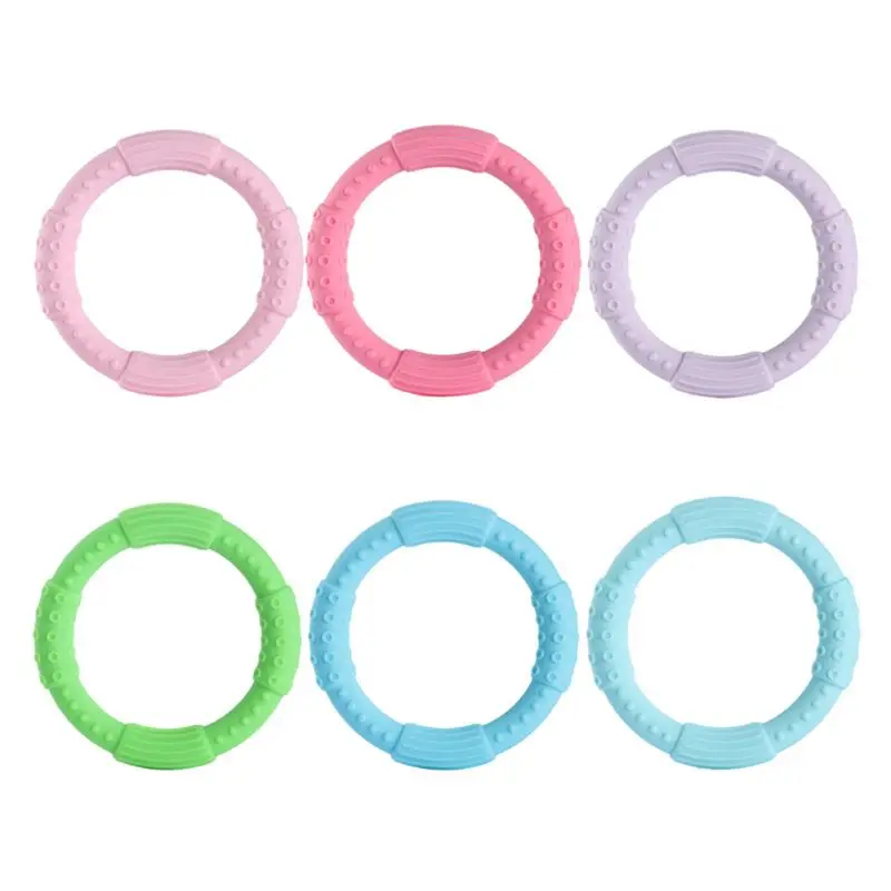 

Baby Toys Silicone Teether Hand Teething Ring Chew Play Gym Montessori Rattles