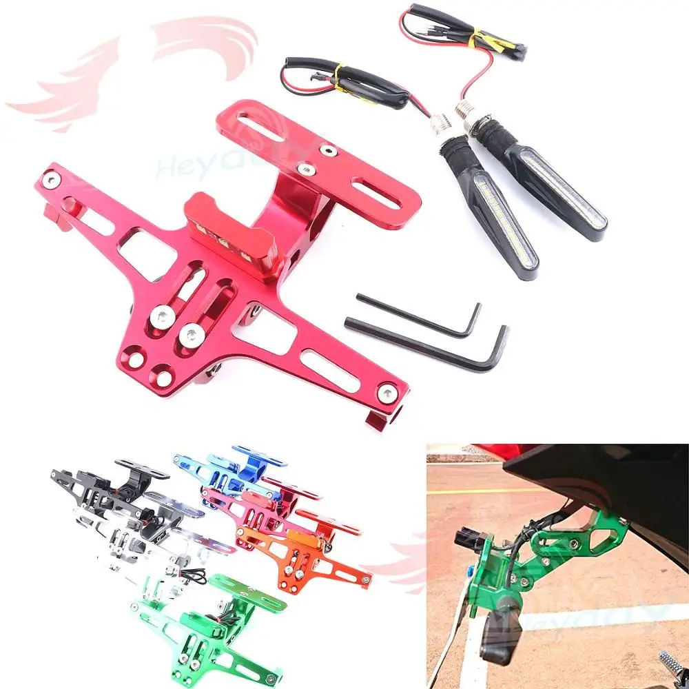 For DUCATI MONSTER 659 696 796 ST4S Motorcycle Accessories License Plate Frame Bracket Mount Tag Holder LED Turn Signal light | Автомобили
