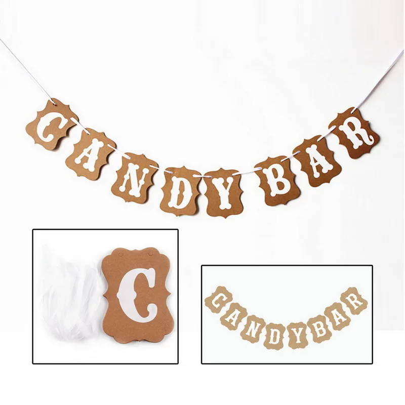 DIY конфеты бар овсянка баннер для Винтаж Свадьба Ребенок душ День рождения