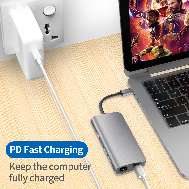 

Docking Station USB-C High Speed 8-in-1 USB C Hub Portable Type C USB3.0 SD TF Card Reader Adaptors