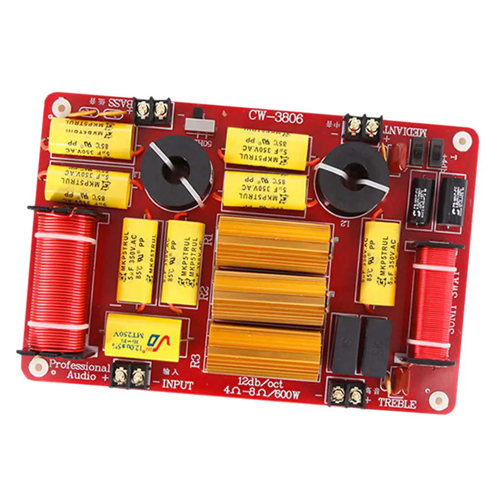 

2020 Hot Sales 3 Way Speaker Audio Frequency Divider 3 Unit Crossover Filters 600W for Car Home Audio System