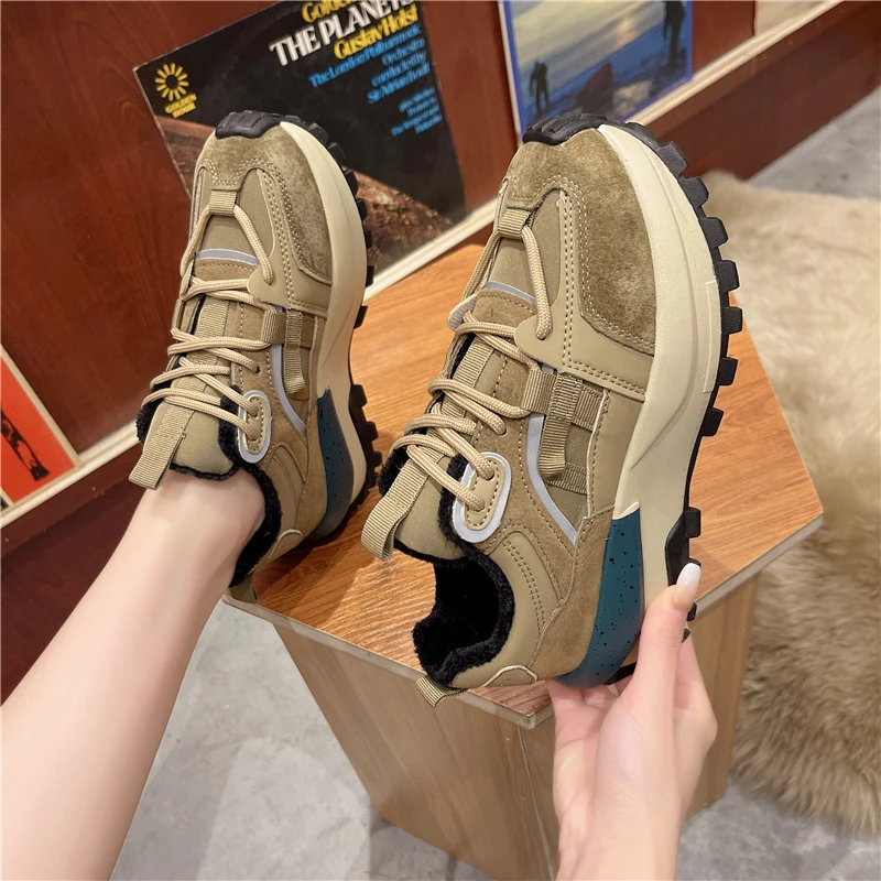 

Women Shoe Winer Sneakers for Woman Vulcanized Shoes Casual Sport Shoe Plush Warm Ladies Platform Shoe Feminino Female Shoe