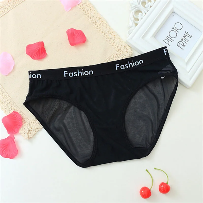 CP028 10 pcs/lot Plus Size Panties Transparent Women Underwear Mesh Lace Sexy Briefs Ladies Tempting Lingerie Knickers | Женская одежда